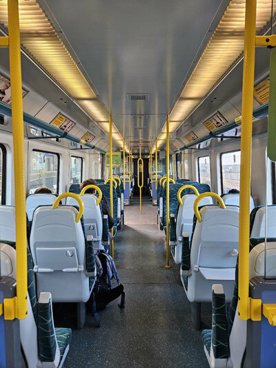 Intérieur du train Rosslare-Dublin