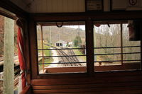 Vue du dépot du chemin de fer de la Rhune depuis un wagon