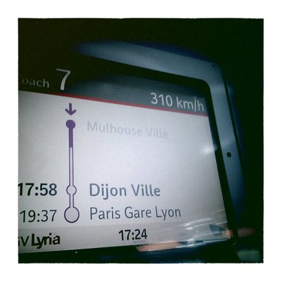Écran du TGV Lyria