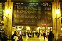Panneau des départs de Paris Gare du Nord en 2012