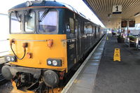 Locomotive du train de nuit Caledonian Sleeper à l’arrivée 	en gare de Fort William (Écosse)