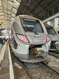 Arrière du train Nomad Paris Cherbourg en gare Saint-Lazare