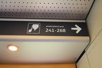Numéros de sièges dans un wagon du train Øresundståg entre Copenhague et Göteborg