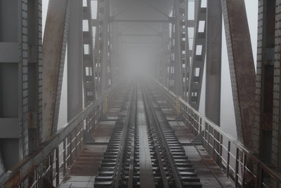 Pont de l’amitié Roussé-Giurgiu (brouillard givrant)
