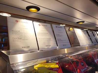 Prix de la cafétéria du Hurtigruten