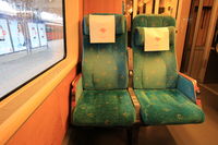 Sièges duo en 2<sup>e</sup> classe du train Oslo Trondheim