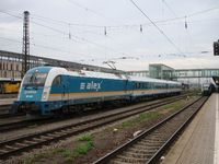 Train Alex 183 001 de la compagnie Die Länderbahn GmbH en gare de Regenburg, Allemagne