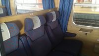 Compartiment 1<sup>e</sup> classe dans le train TLK Cracovie ⇄ Varsovie (Pologne)