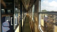 Couloir 1<sup>e</sup> classe du train Cracovie ⇄ Varsovie (Pologne)