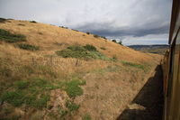 Paysage de collines sur la ligne de Cerdagne