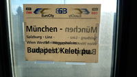 Panneau München Budapest EuroCity 63