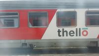 Extérieur d’une voiture Thello du train Marseille ⇄ Milan