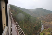 Vue du train Belgrade Podgorica à la frontière entre la Fédération de Bosnie-et-Herzégovine et la Serbie (le train passe en Bosnie avant de revenir en Serbie)